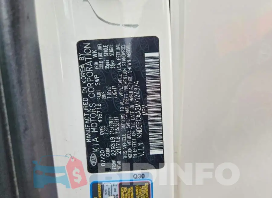 KNDEPCAA2M7124374 Photo# 13