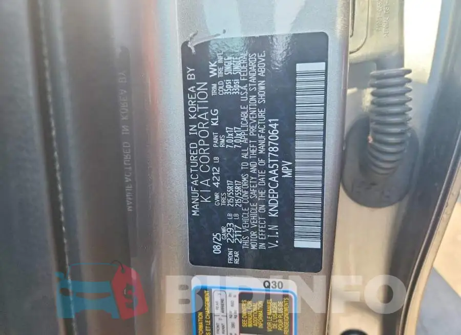 KNDEPCAA5T7870641 Photo# 12