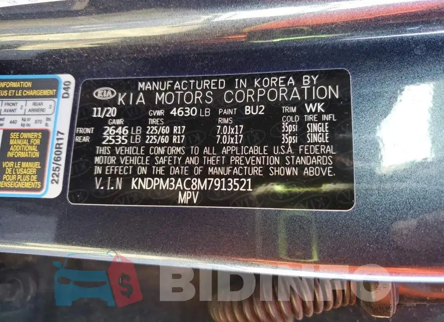 KNDPM3AC8M7913521 Photo# 14