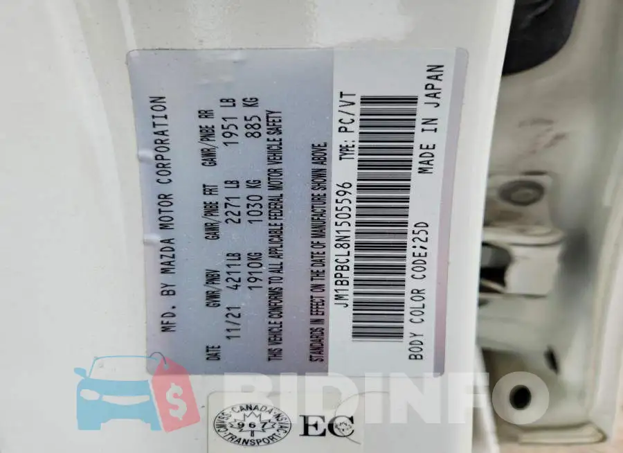 JM1BPBCL8N1505596 Photo# 13