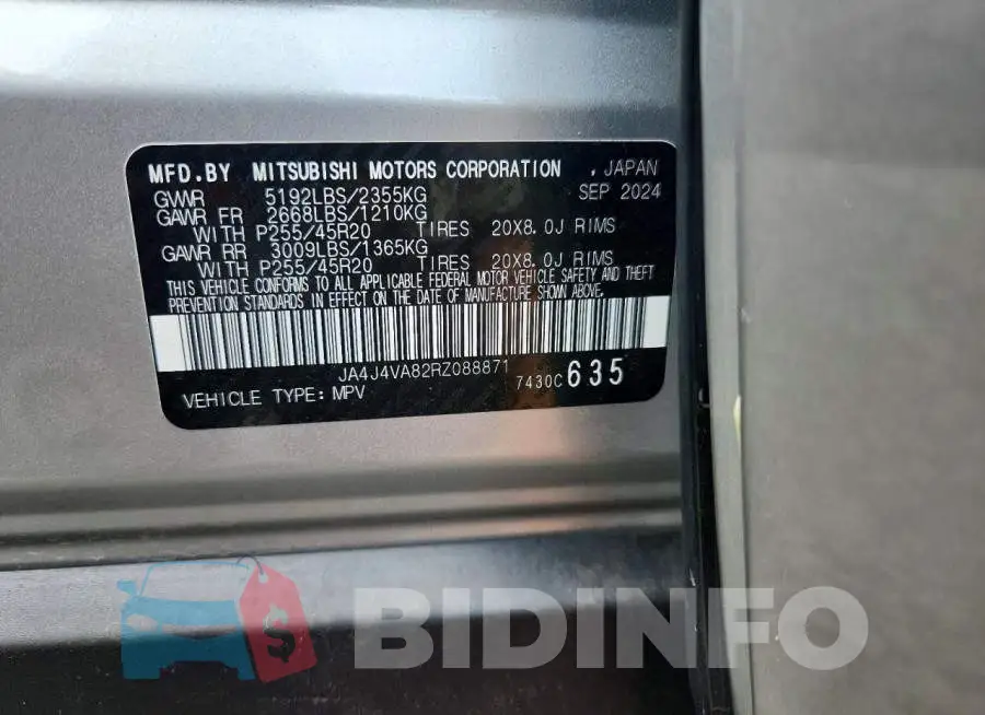 JA4J4VA82RZ088871 Photo# 13
