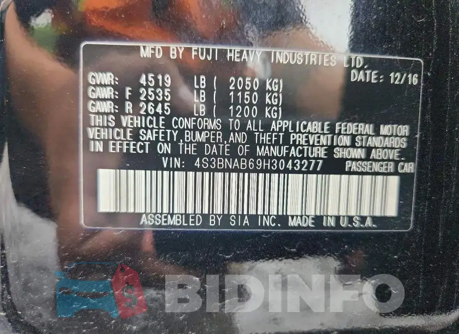 4S3BNAB69H3043277 Photo# 13