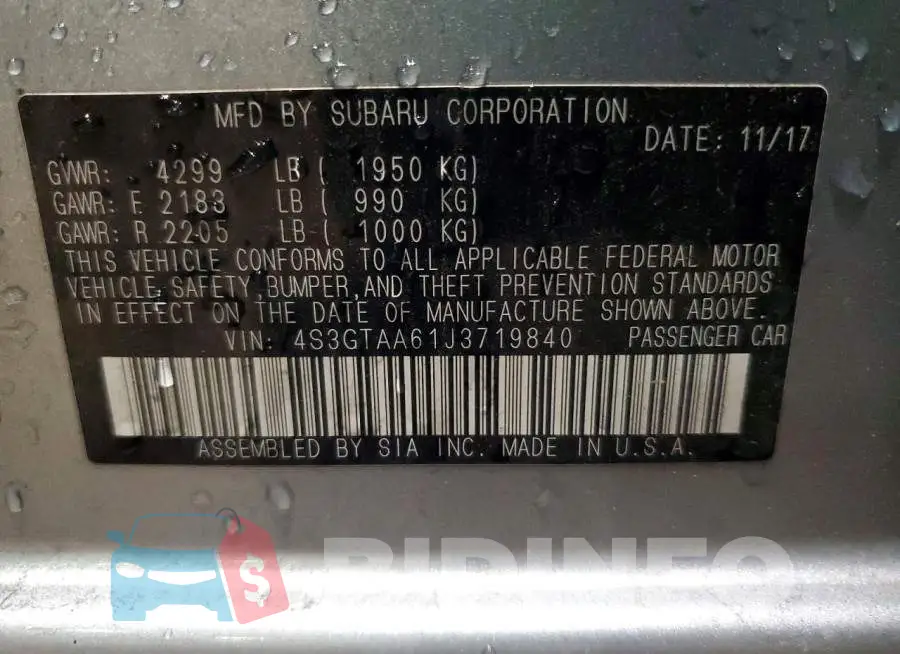 4S3GTAA61J3719840 Photo# 12