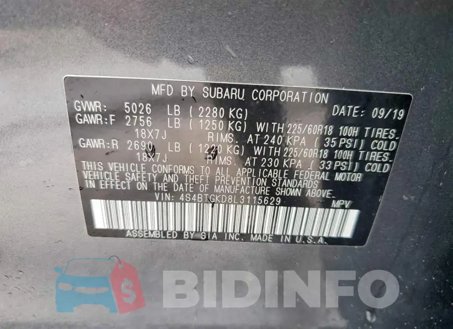 4S4BTGKD8L3115629 Photo# 13