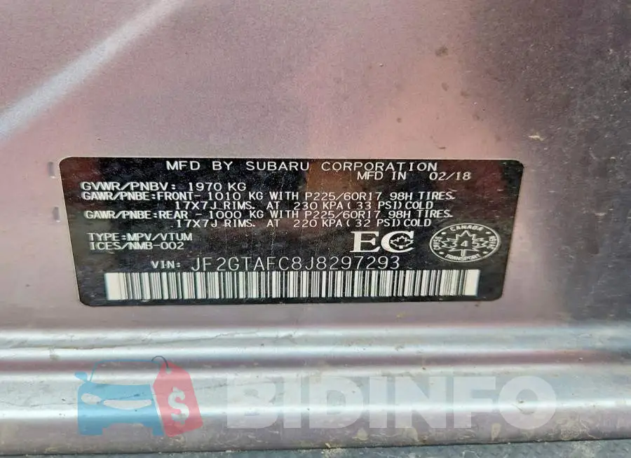 JF2GTAFC8J8297293 Photo# 12