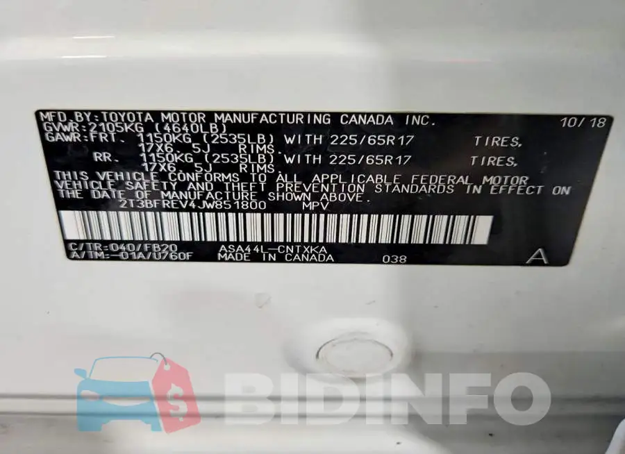 2T3BFREV4JW851800 Photo# 13