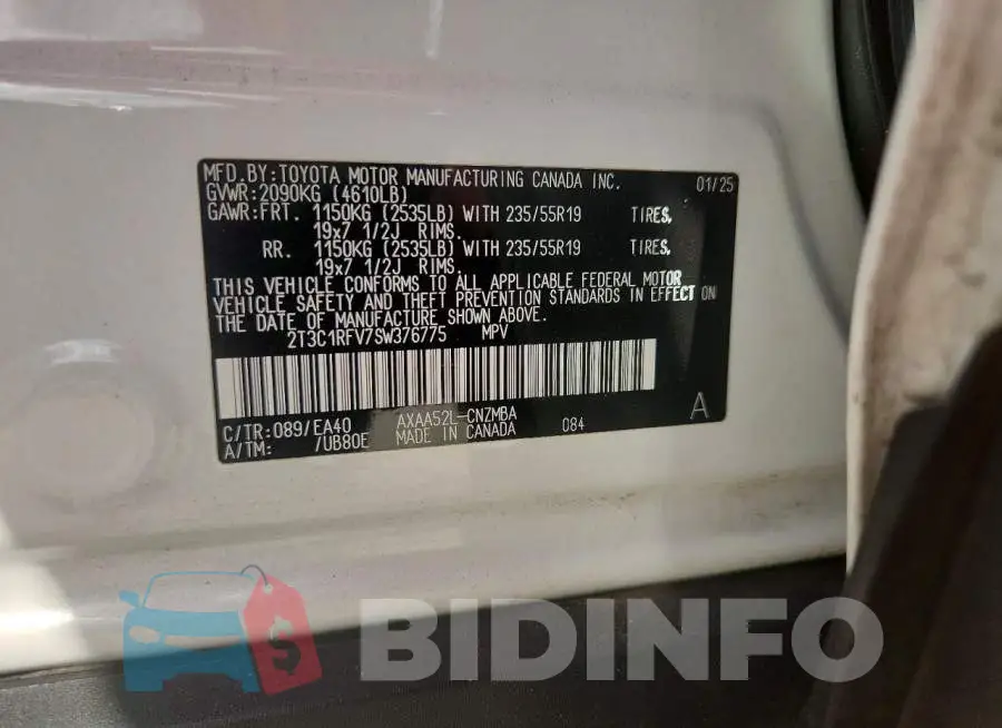 2T3C1RFV7SW376775 Photo# 12