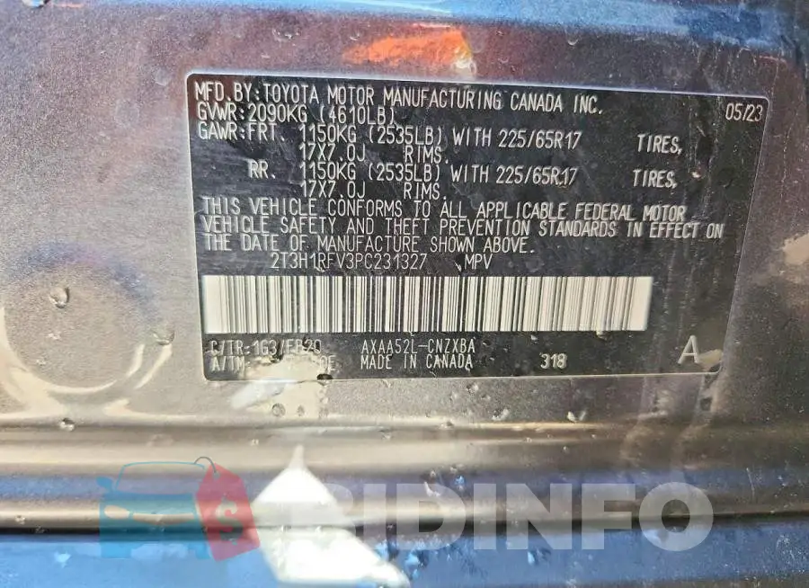 2T3H1RFV3PC231327 Photo# 12