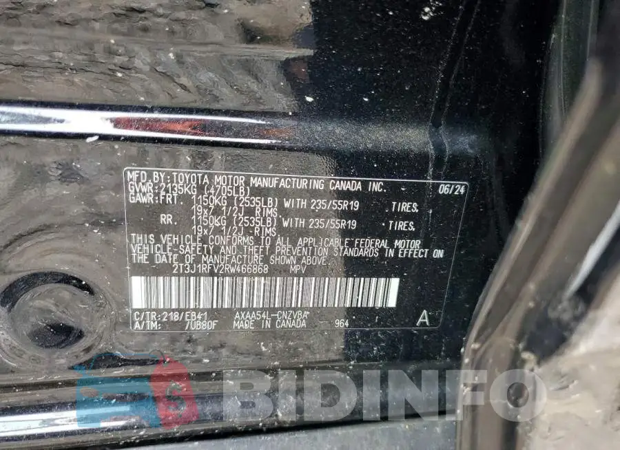 2T3J1RFV2RW466868 Photo# 13