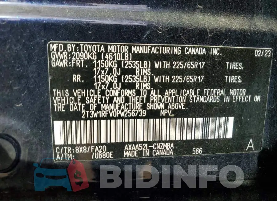 2T3W1RFV0PW256739 Photo# 14