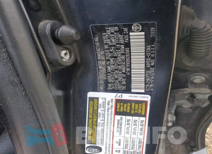 4T1BF1FK5HU282660 Photo# 12