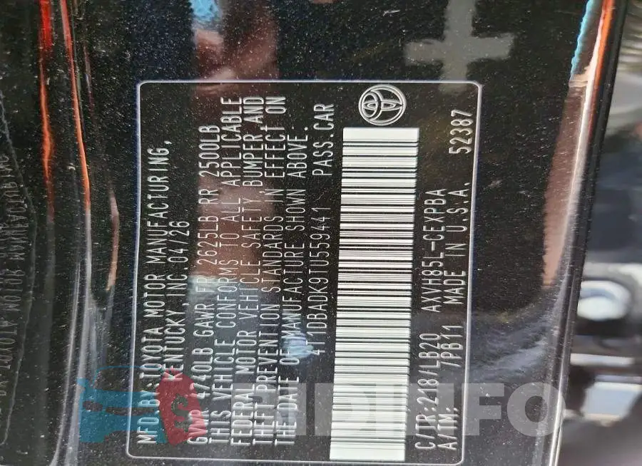 4T1DBADK9TU559441 Photo# 13
