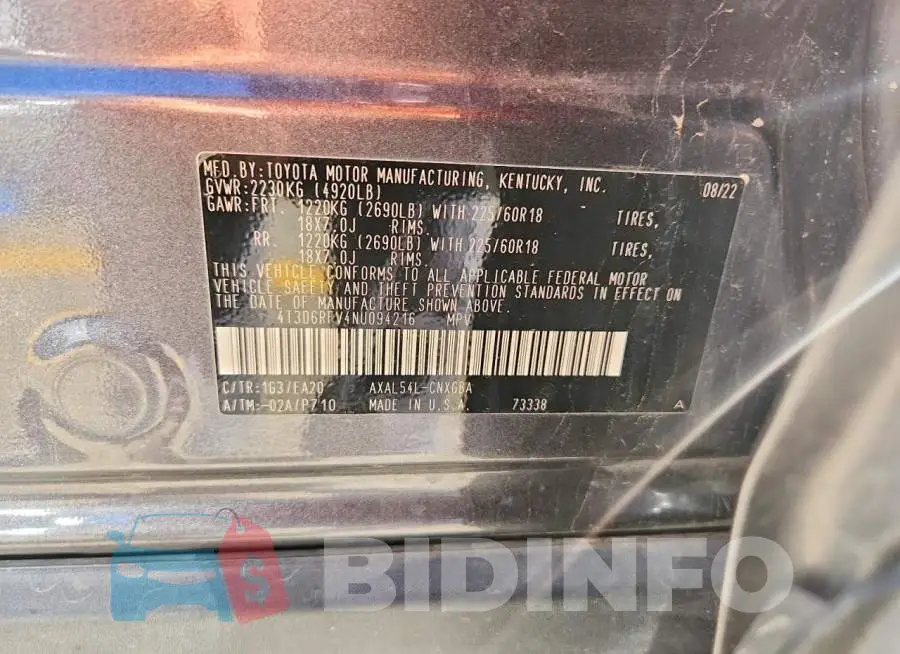 4T3D6RFV4NU094216 Photo# 14
