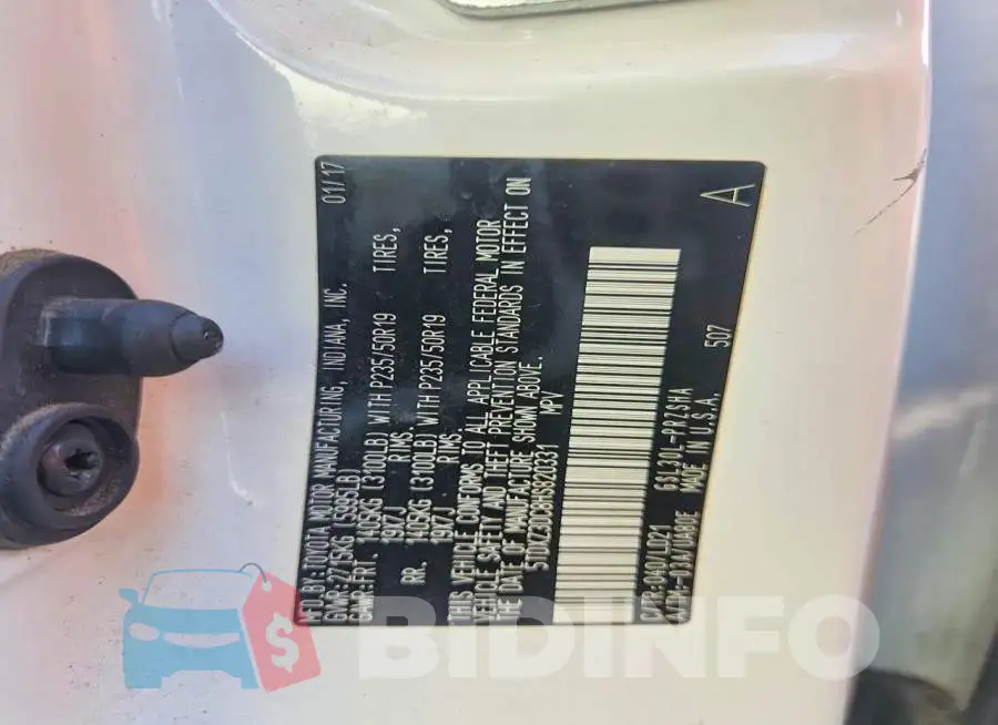 5TDXZ3DC8HS820331 Photo# 13