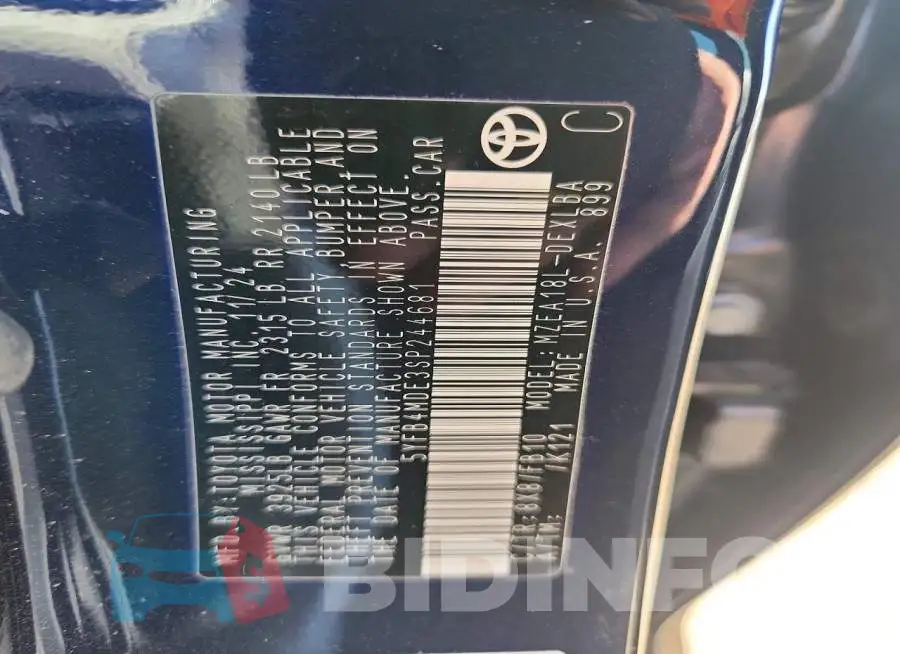 5YFB4MDE3SP244681 Photo# 13