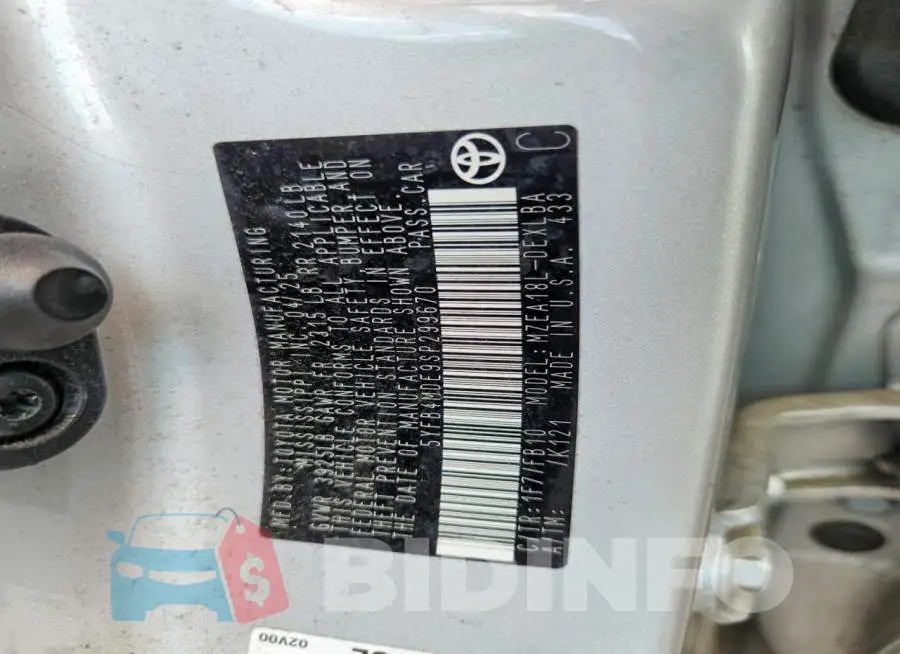 5YFB4MDE9SP299670 Photo# 12