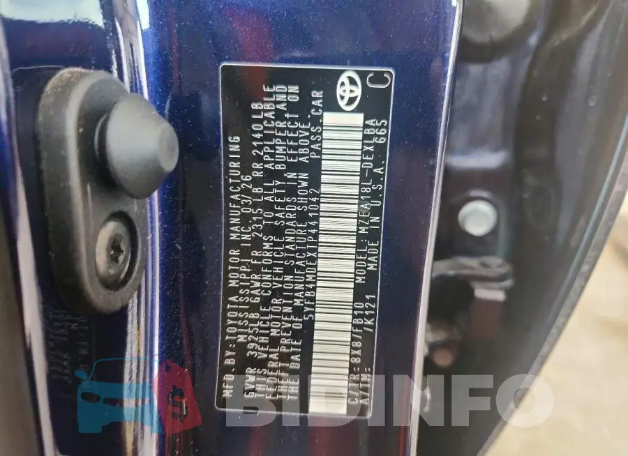 5YFB4MDEXTP441042 Photo# 12