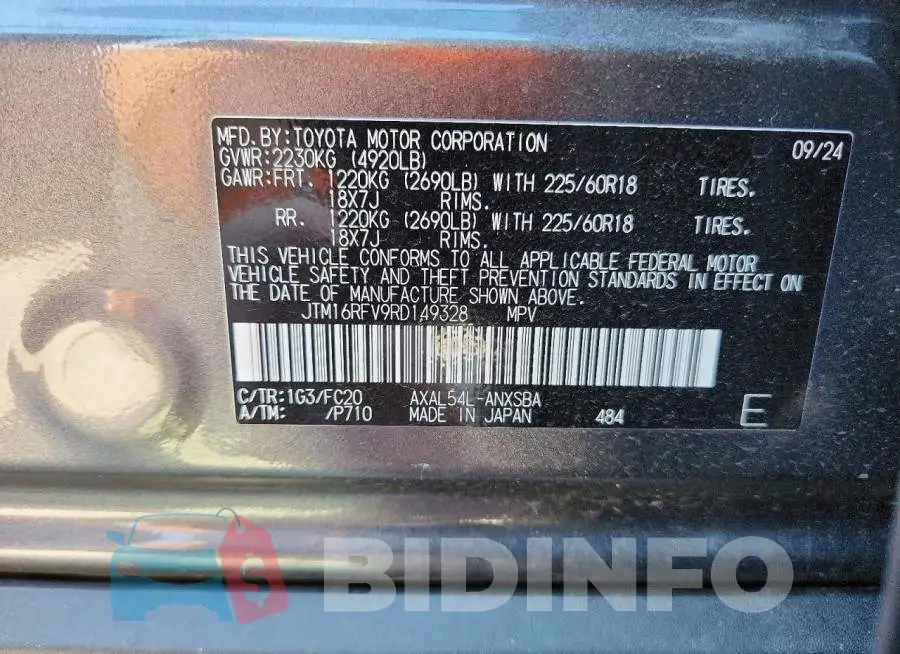 JTM16RFV9RD149328 Photo# 14