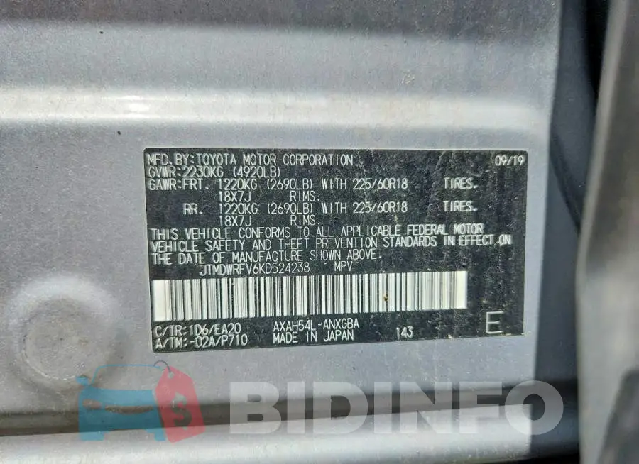 JTMDWRFV6KD524238 Photo# 13