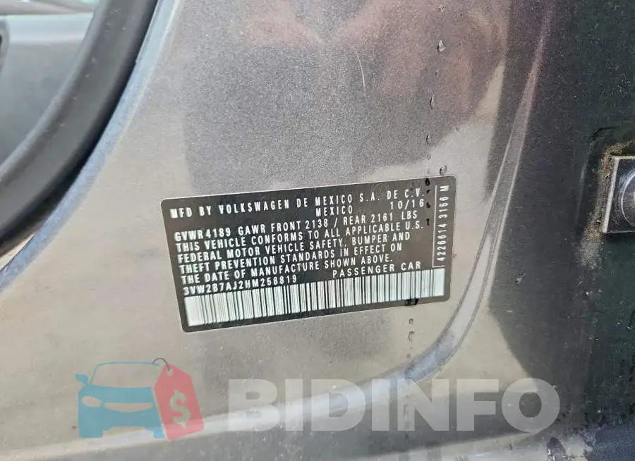 3VW2B7AJ2HM258819 Photo# 13