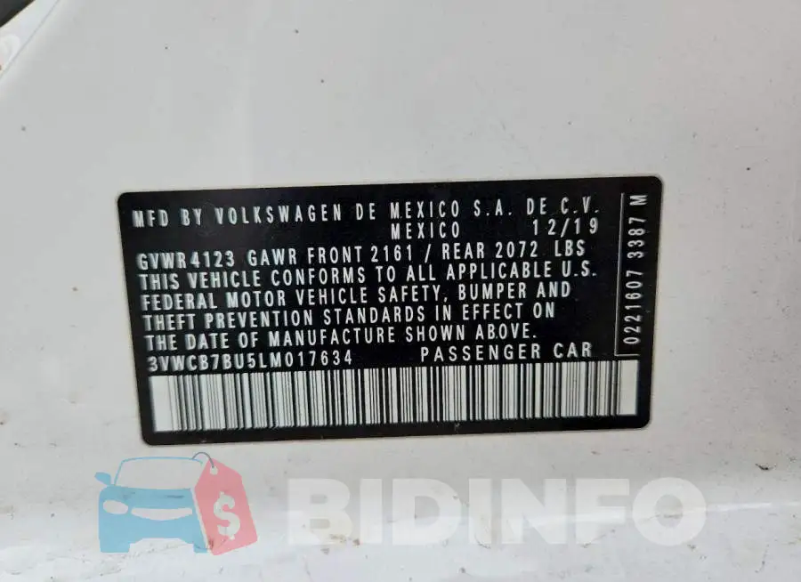 3VWCB7BU5LM017634 Photo# 12