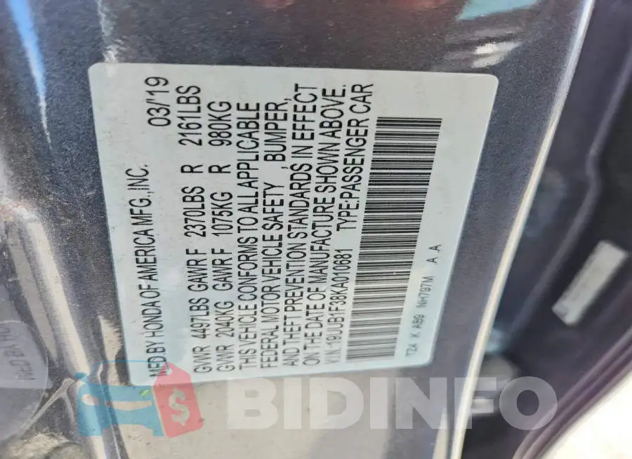 19UUB1F38KA010681 Photo# 13