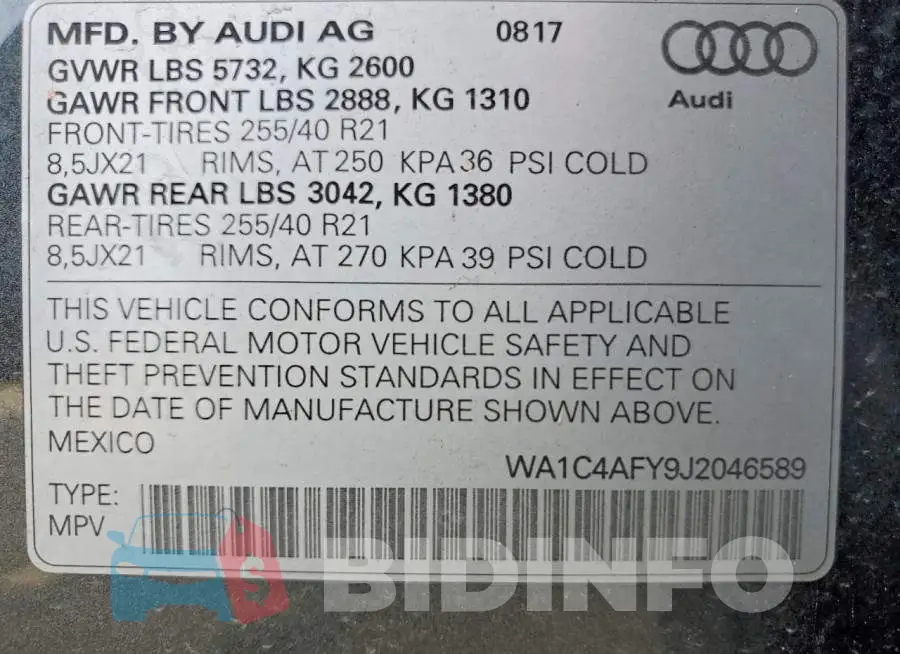 WA1C4AFY9J2046589 Photo# 13