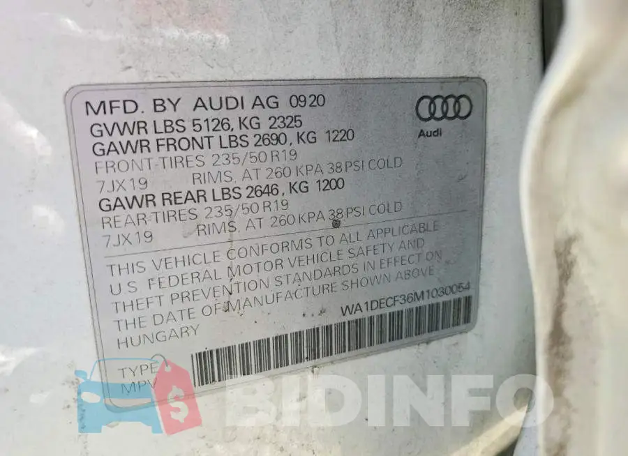 WA1DECF36M1030054 Photo# 13