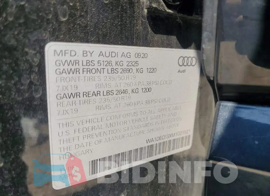WA1DECF3XM1021521 Photo# 12