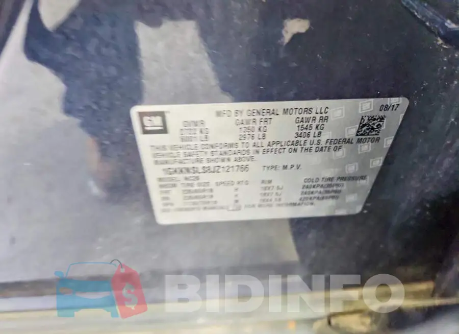 1GKKNSLS8JZ121766 Photo# 14
