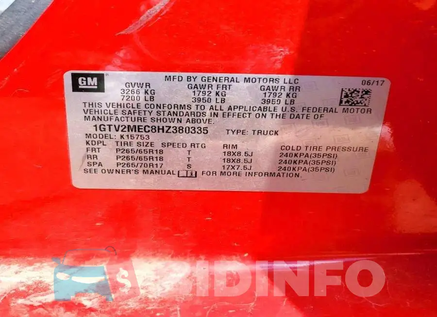 1GTV2MEC8HZ380335 Photo# 12
