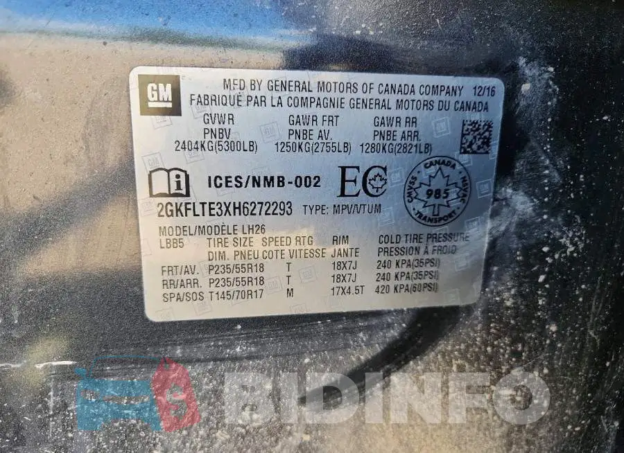2GKFLTE3XH6272293 Photo# 13