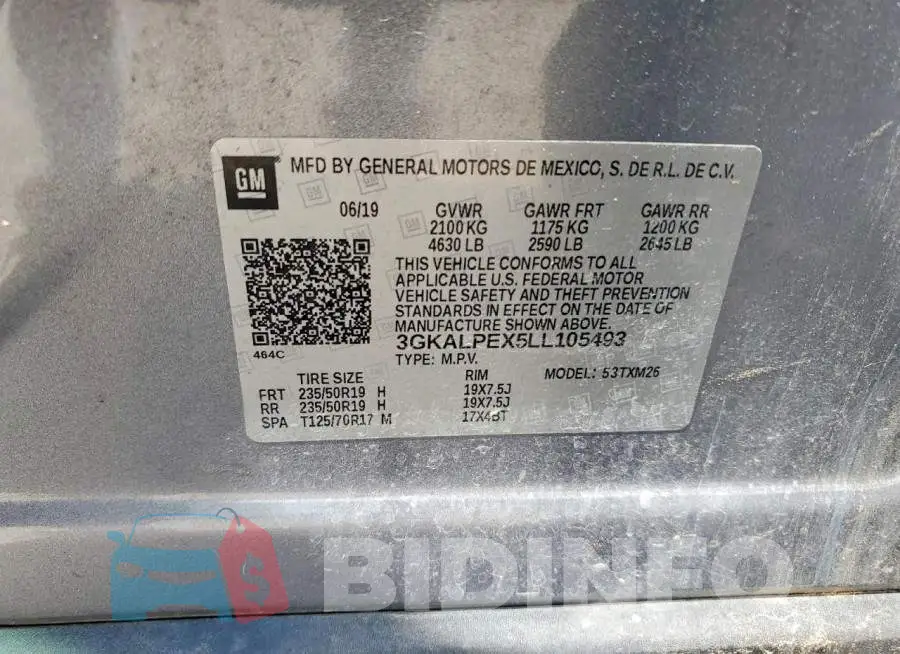 3GKALPEX5LL105493 Photo# 13