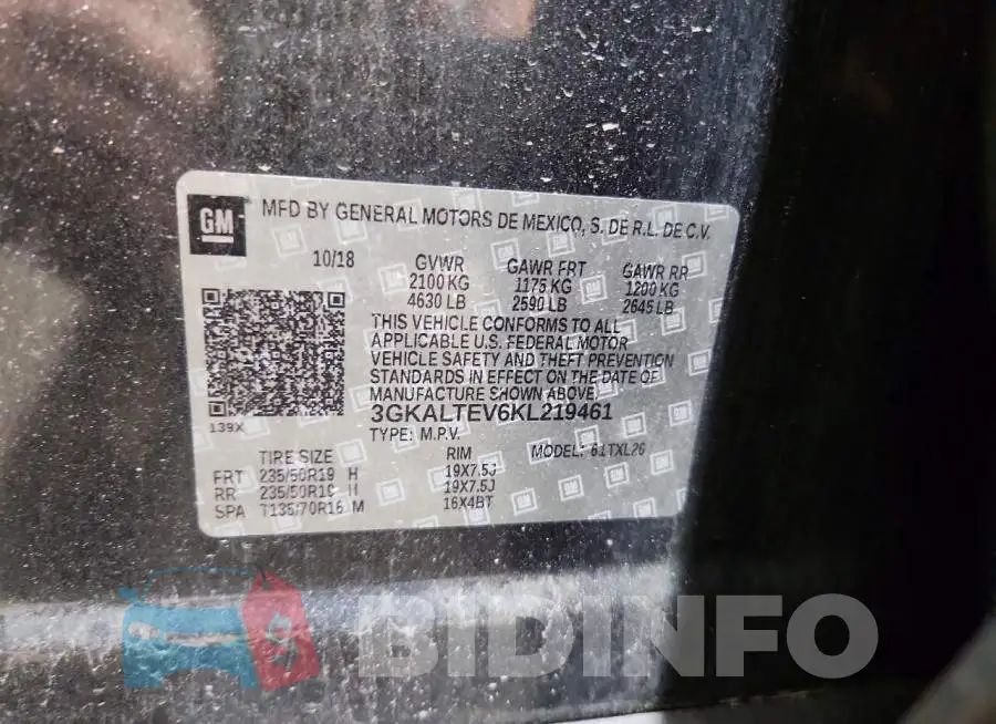 3GKALTEV6KL219461 Photo# 13