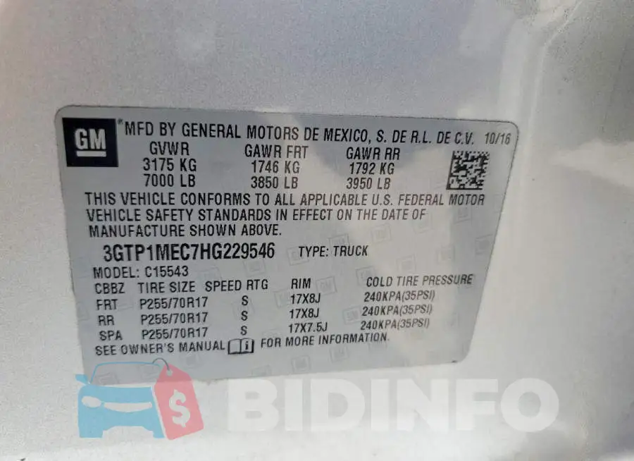 3GTP1MEC7HG229546 Photo# 13