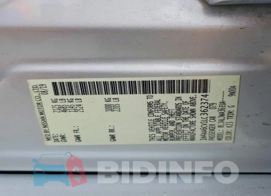 1N4AA6CV1LC362374 Photo# 12