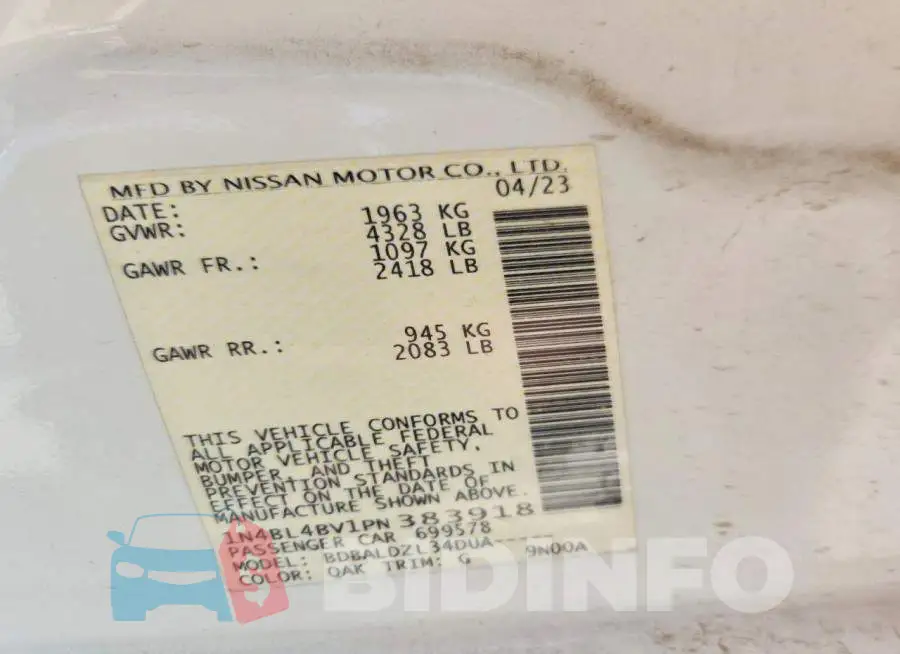 1N4BL4BV1PN383918 Photo# 12
