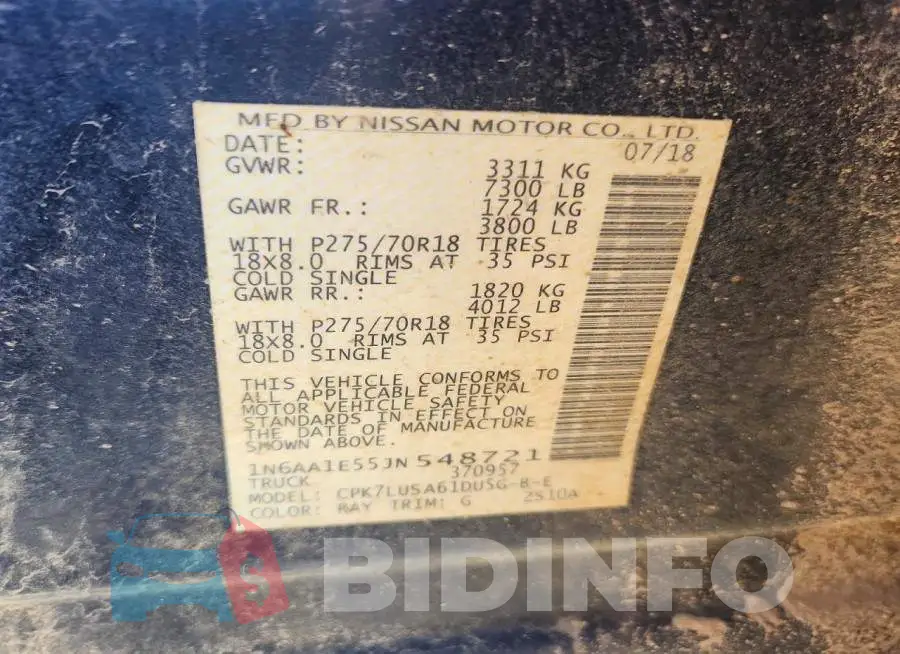 1N6AA1E55JN548721 Photo# 13