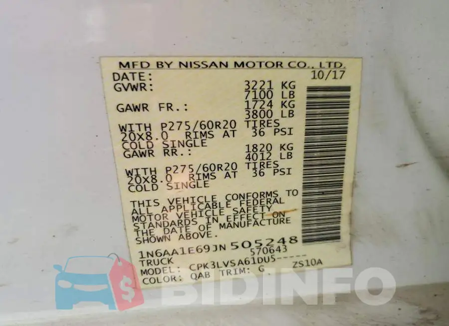1N6AA1E69JN505248 Photo# 12