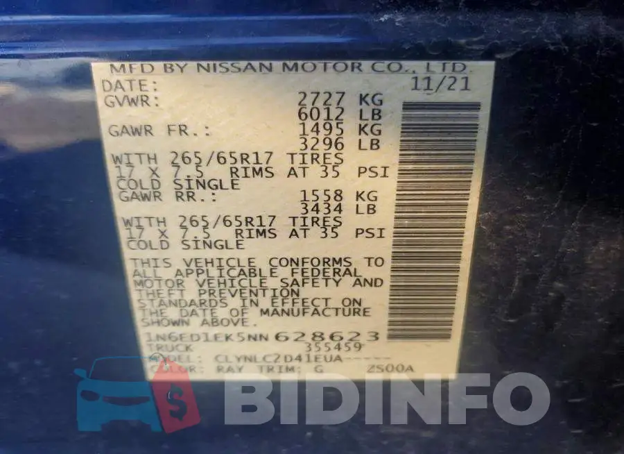 1N6ED1EK5NN628623 Photo# 12