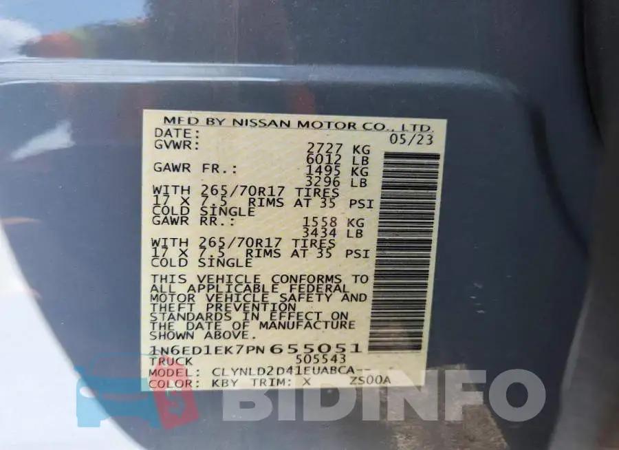 1N6ED1EK7PN655051 Photo# 12