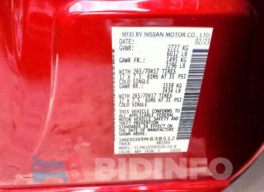 1N6ED1EK9PN638512 Photo# 12