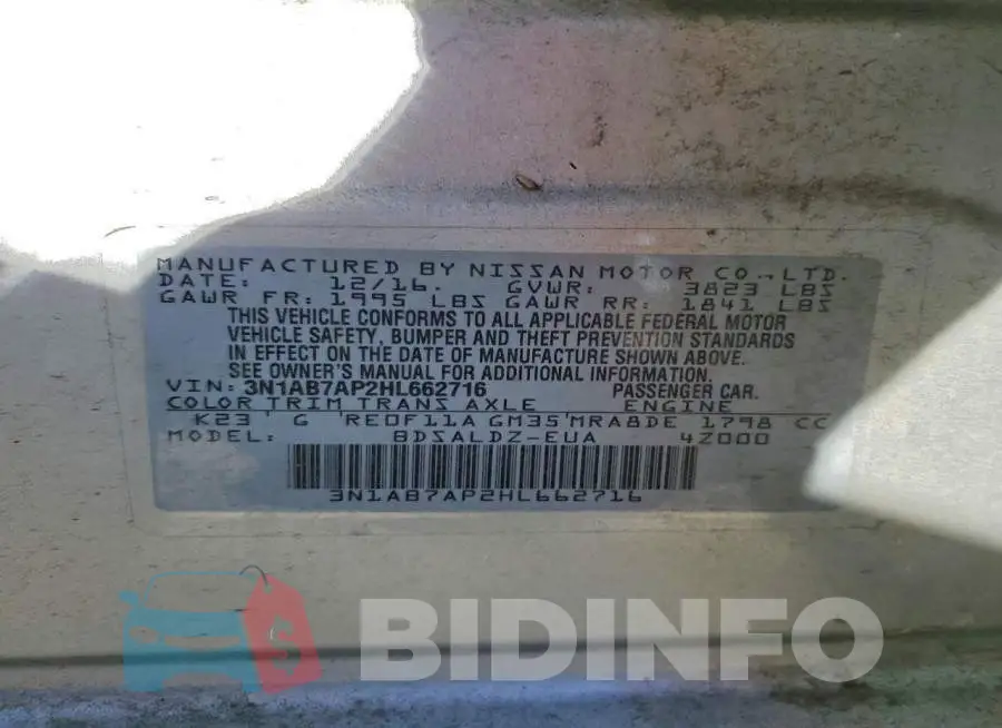 3N1AB7AP2HL662716 Photo# 12