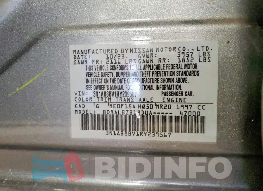 3N1AB8BV1RY239567 Photo# 13