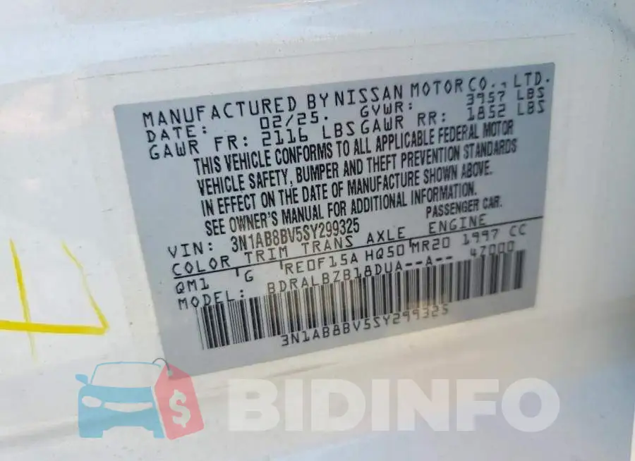3N1AB8BV5SY299325 Photo# 13