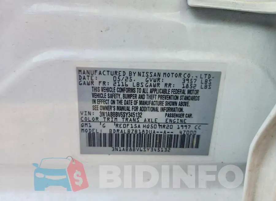 3N1AB8BV6SY345132 Photo# 12