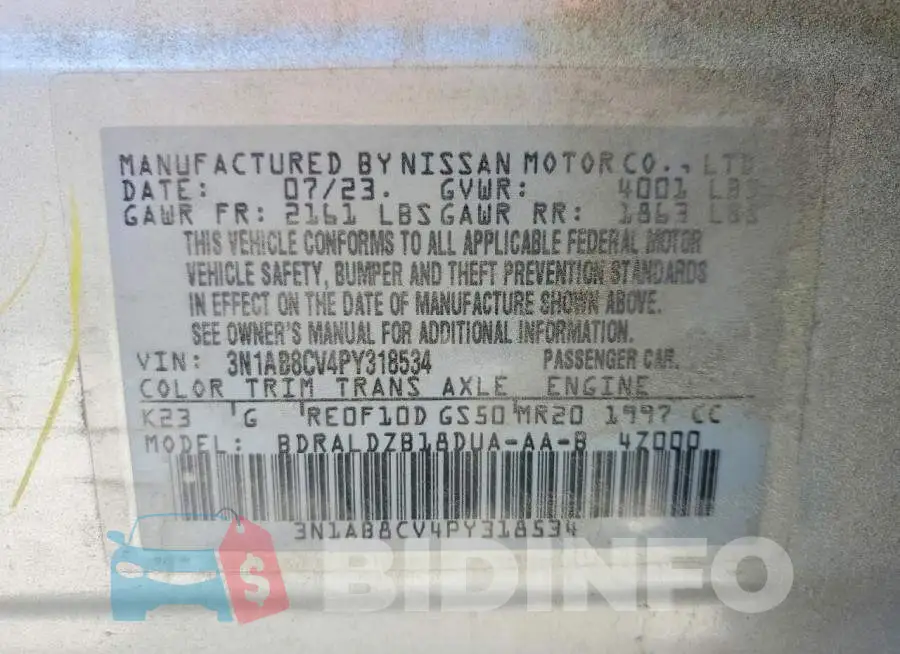 3N1AB8CV4PY318534 Photo# 12
