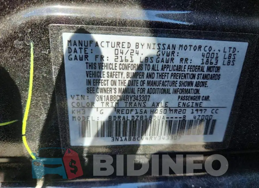 3N1AB8CV4RY343307 Photo# 12