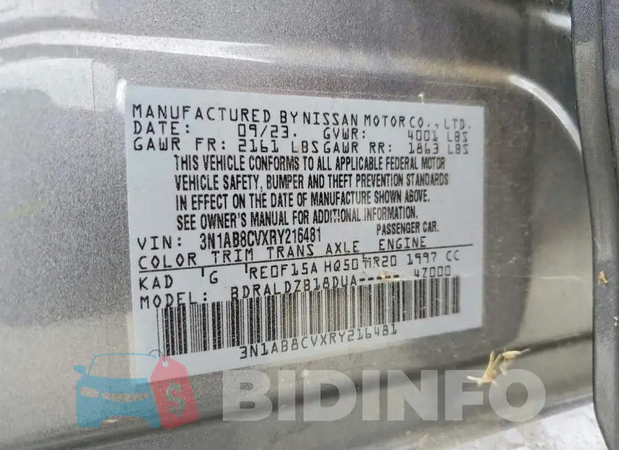 3N1AB8CVXRY216481 Photo# 13