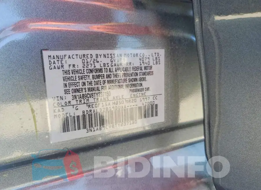 3N1AB9CV8TY237150 Photo# 13